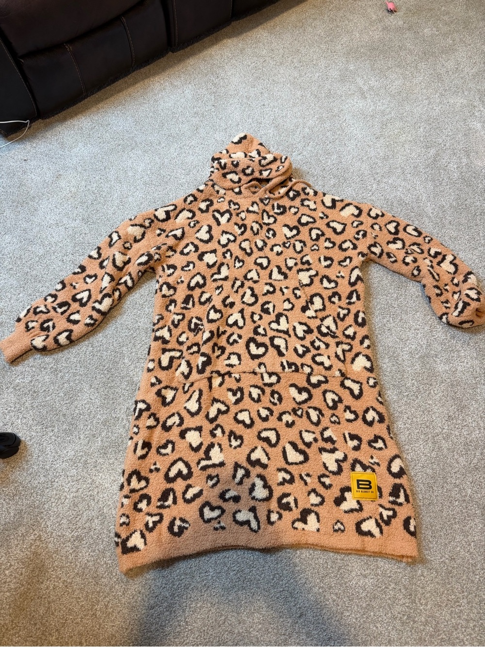Women’s Leopard-Print Fleece Hoodie pajamas by big blanket co.